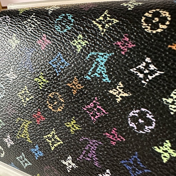 Louis Vuitton Murakami Multicolor Monogram Porte Tresor Wallet Black - Picture 3 of 12
